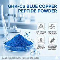 Matière première cosmétique de haute qualité, poudre de peptide de cuivre GHK-Cu pour les soins de la peau, poudre de collagène peptide, dropshipping