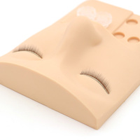 Tête de mannequin en silicone plate pour la formation professionnelle aux extensions de cils, poupée mannequin pour cils avec paupières pour les débutants