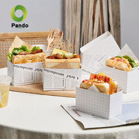 Vassoio di cartone di qualità diretta in fabbrica vassoio da asporto in carta per imballaggio Sandwich scatola contenitore per hamburger