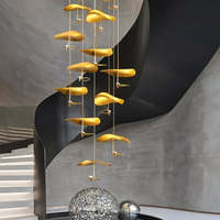 Lustre Lotus en laiton de luxe postmoderne, grand design moderne, éclairage intérieur pour villa, restaurant, salon, escalier