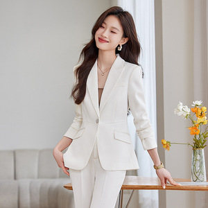 Women's Blazer Full Sleeve Polyester Worsted Anti-Wrinkle Spring Style For Commuting Work Formal Occasions - Product Image 1