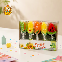 Fabricant vente en gros collations fruits mélangés sucettes en forme de fruits et légumes de dessin animé drôle bonbons durs bonbons pour enfants