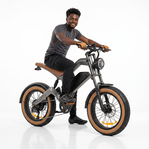 M20 20*4 Inch Thick Tire Electric Cruiser Bike Rear Hub Motor Lithium Battery Vintage Ebike Rear Shock Absorber LED Headlight - Product Image 1