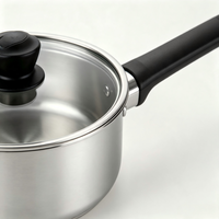 Casserole en acier inoxydable avec couvercle en verre, pot de cuisson multi-usages compatible avec les cuisinières à gaz, électriques et à induction