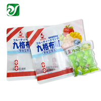 Sachets transparents imprimés en plastique à fond plat personnalisés pour l'emballage de gelées, de poudings et de snacks