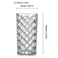 Verres à boire hauts 7366HB, sans plomb, cristal transparent, pour boissons, eau, jus, bar, cocktails, bière, verres highball, lot de 4