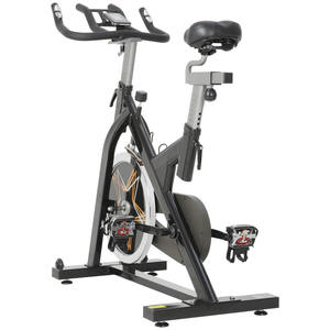 Vélo de <span class=keywords><strong>spinning</strong></span> à résistance directe avec volant d'inertie en acier de 13 <span class=keywords><strong>kg</strong></span>, écran LCD, transmission par courroie, siège et guidon réglables multi-positions pour la salle de sport - Product Image 4