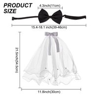 Voile de mariée en tulle orné de strass avec sangle réglable et nœud papillon pour chiens – Ensemble voile et nœud papillon pour animaux de compagnie
