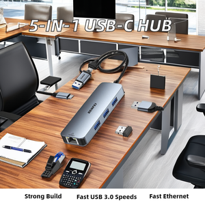 5 1 <strong>USB</strong>-<strong>C</strong> 5Gbps 3.0 PD Multifunctional <strong>Hub</strong> Adapter Rj45 Gigabit <strong>Ethernet</strong> Port 5 Port <strong>USB</strong> <strong>Hub</strong> Stock <strong>Type</strong>-<strong>C</strong> Docking Station SD - Product Image 2
