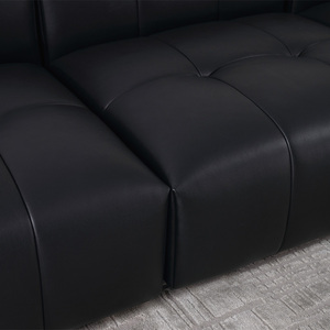 Sofá Moderno de Tres Plazas Reclinable con Detalles en Cuero y Estructura de Madera, Cuero de Primera Calidad, para Sala de Cine en Casa, Sala Multimedia, Villa de Lujo - Product Image 6
