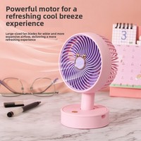 Ventilateur de table mini tendance, rechargeable par USB, 5V, portable, deux vitesses, pour bureau
