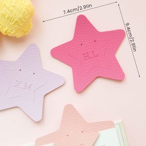 Personalized PU Leather Cute Star Bookmark Custom Initials Mixed Colors Unique Page Marker Corner Reading Education <b>Gifts</b> - Product Image 6