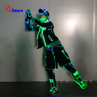 Costume de danse lumineux LED, tenue de performance futuriste, vêtements lumineux pour scène, pour DJ, spectacle, concert, festival, fête