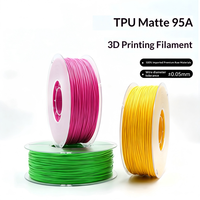 Filamen Printer 3D Matte TPU 95A 1.75mm Bahan Baku Impor Virgin Hasil Akhir Buram Rendah Kilap untuk Printer FDM