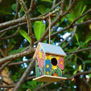 Bitmemiş ahşap kuş evleri dışında asılı ahşap kuş evleri sanat ve zanaat projeleri için Birdhouse kitleri ahşap kuş kafesi - Product Image 2