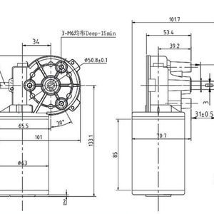 12V 24V 63mm 76mm 60mm Factory Custom DC <b>Worm</b> Gear Motor Different Diameter Size Low Noise Stable Output Motor - Product Image 5