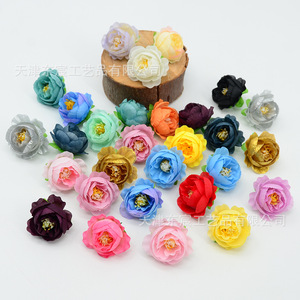 ดอกกุหลาบไหมสไตล์ยุโรปขนาดเล็ก 4 ซม. ของ Dongchen Crafts วัสดุสำหรับงาน DIY ตกแต่งผมและกล่องดอกไม้ - Product Image 4