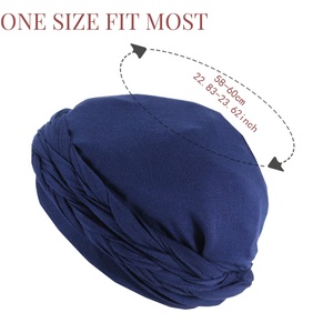 HZM-24286 femmes musulman <span class=keywords><strong>Bonnet</strong></span> intérieur Hijab tresse Satin Turban élastique <span class=keywords><strong>chimio</strong></span> chapeau Hijab intérieur sous-écharpe casquette - Product Image 5