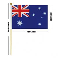 Drapeau Fanion Agitable 14x21cm Australie en Gros, Style Pays du Monde, avec Tige en Bois - Vente Chaude