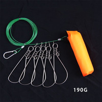 Pince de contrôle de poisson en acier inoxydable avec verrouillage 5 points, 190g, 14cm, 5m, 10m, populaire pour la pêche au poisson vivant