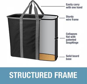 Bolsa de Lavandería Plegable, Paquete de 2, 64L, Contenedor de Almacenamiento Plegable para Ropa, Organizador para Lavandería - Product Image 4