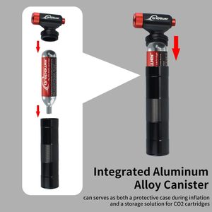 Inflador de Bicicleta Manual de <span class=keywords><strong>CO2</strong></span> Ctrepower, Compatible con Válvulas Presta/Schrader, Cartuchos Roscados de 12 x 16 g, para Bicicletas de Carretera/<span class=keywords><strong>MTB</strong></span>/Híbridas - Product Image 5