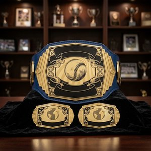 เข็มขัดแชมป์แบบกำหนดเอง โลโก้สีเงิน แผ่นทอง หนัก สำหรับมวยปล้ำ MMA มวยสากล รางวัลตำแหน่งแชมป์ สายหนังแท้ - Product Image 4