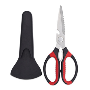 Kitchen Scissors Stainless Steel Straight Head Black Red Home Use With Sleeve - Product Image 4