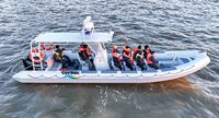 Bateau de patrouille Liya RIB, fabricant de bateaux pneumatiques Hypalon à grande vitesse de 34 pieds (10 m) à deux moteurs, à vendre