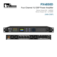 Amplificateur DSP professionnel Nuoxun 1U 4 canaux 800W avec impédance 4 ohms, boîtier métallique, audio haute résolution pour systèmes de son surround