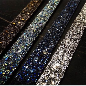 2021 Chất lượng cao Rhinestone lưới TRIM/lưới CuộN sắt trên keo pha lê dải 1.5cm chiều rộng - Product Image 6