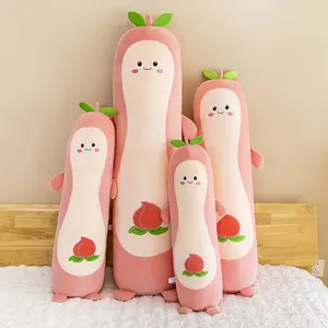 HECION ילדי מתנת יום הולדת ילדים חדר Creative אפרסק פירות כרית ארוך כרית קטיפה צעצועי ארוך-גוף בעלי חיים בובה