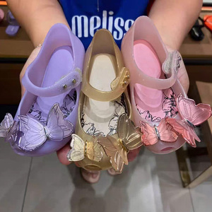 Trẻ Em Mùa Hè Ultragirl Bay BB Jelly Sandal Đôi Bướm PVC Nhựa Giày Long Lanh Trên PU Đế Phẳng Tính Năng - Product Image 5