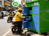 Gabinete ESINO de 6 Ranuras para Intercambio de Baterías para Bicicletas Eléctricas y Scooters de Exterior con Función de Carga PD y Estación de Energía con Cubierta