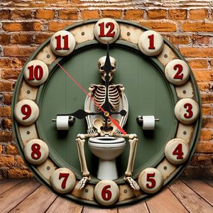 Round Wooden Wall <b>Clock</b> 25Cm <b>Hand</b> Finished Silent Non Ticking Home Decor Art <b>Clock</b> - Product Image 5