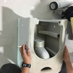 <span class=keywords><strong>Inodoro</strong></span> de dos piezas con cisterna empotrada, sanitario de pared, color blanco, con tapa, tipo monobloque. - Product Image 4