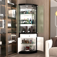 Meuble de bar d'angle de luxe en acier inoxydable avec rangement personnalisé pour vin et bar à vin, mobilier de salon