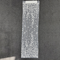 Tissu en dentelle brodée de petites fleurs à sequins et perles lourdes blanc GCW-AUVB120648 pour studio de mariée sur mesure