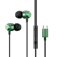 Écouteurs intra-auriculaires filaires Type-C en métal magnétique, avec microphone, étanches IPX-3, haut-parleur 10 mm, son HIFI stéréo, ajustement personnalisé pour le sport