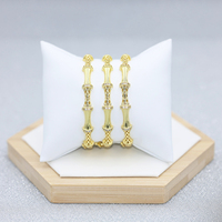 Pulsera de Cobre de Lujo Bañada en Oro de 14K de Estilo Clásico Hispano-Europeo para Dama, Brazalete de Joyería de Moda para Fiestas o Regalo