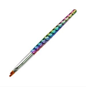 Ensemble de pinceaux à ongles en nylon Kolinsky avec manche en métal doré, pinceaux à points en silicone, pinceaux pour la peinture au gel UV, logo personnalisé - Product Image 3