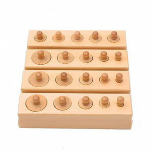 Commercio all'ingrosso personalizzata multicolor montessori knobbed cilindro blocchi di materiali didattici educativi di legno strumenti di apprendimento precoce giocattoli - Product Image 1