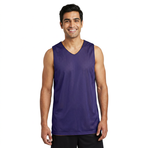 Customization 100%polyester <b>Mesh</b> Sleeveless Sporty Basketball Jersey Solid Ventilate Moisture--wicking Blank Basketball Jersey - Product Image 1