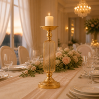 Chandelier en fil de fer plaqué or de qualité supérieure, de style européen, pour décoration de table, idéal pour mariages romantiques et présentations commerciales