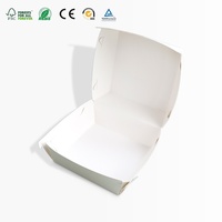 Boîte à emporter pliable en papier, impression personnalisée, conteneur alimentaire jetable en papier blanc pour hamburgers, sandwichs, emballages de restauration rapide