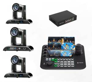 USD1079 Envío Gratis Kit Completo=3 piezas Cámara PTZ <span class=keywords><strong>HD</strong></span>-M1 USB SDI LAN con Zoom 30X 4K y Seguimiento IA + 1 controlador de joystick + 1 switch PoE - Product Image 1
