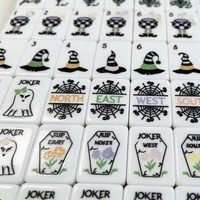 Ensemble de mahjong pliable moderne et luxueux pour 4 joueurs, avec des tuiles en acrylique transparentes multicouches pour un jeu professionnel