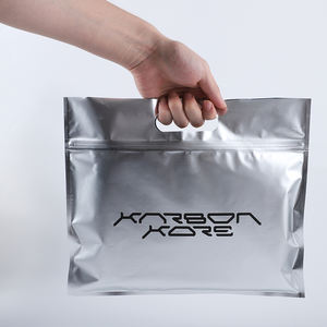 Tas kemasan kaus cetak kustom 4 warna kantung plastik kaus bahu wanita dengan pegangan - Product Image 1