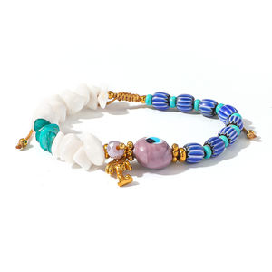 여성을 위한 새롭게 디자인된 보헤미안 스타일의 여러 가지 빛깔의 페르시 팔찌는 스테인리스 스틸과 유리로 제작되었습니다. - Product Image 3