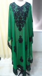 Vestidos de caftán bordados de alta calidad para mujer, vestidos de caftán de trabajo de hilo, tamaño maxi - Product Image 3